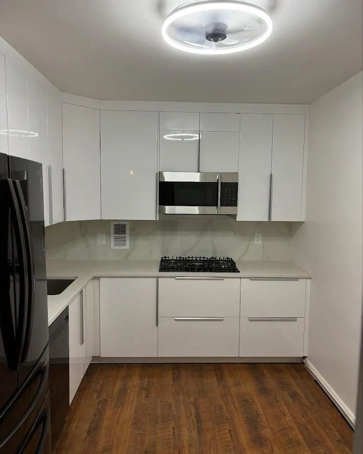 Renovated kitchen with quartz countertops in Albion